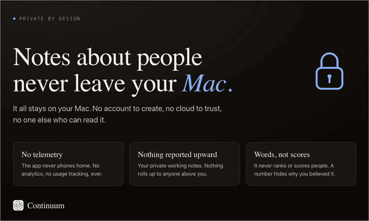 Notes about people never leave your Mac.